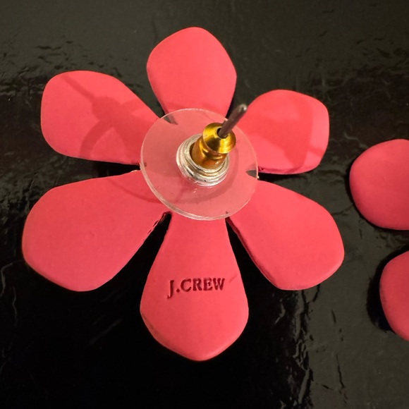 J. Crew Flower Stud Earrings in Geranium with CZ Center - Picture 4 of 5